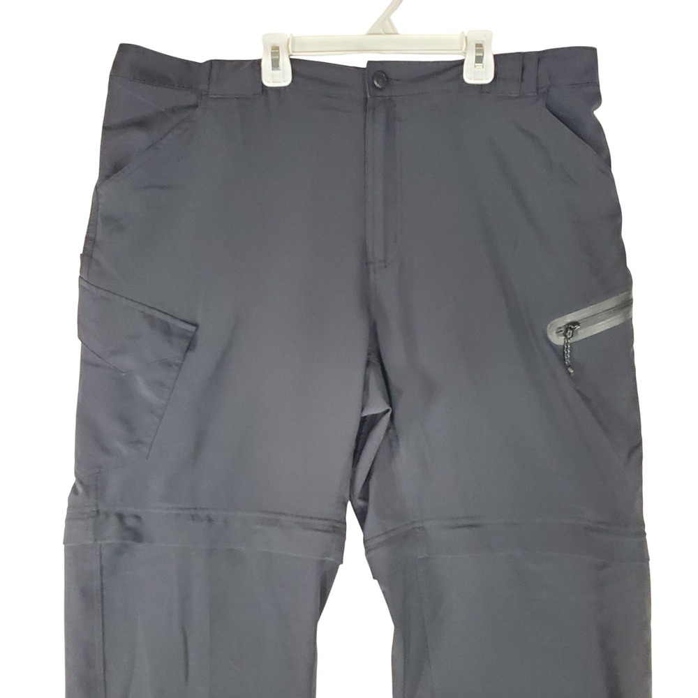 Magellan Outdoors Fish Gear Mens 2XL Convertible Zip Off Cargo Pants Black 40x31